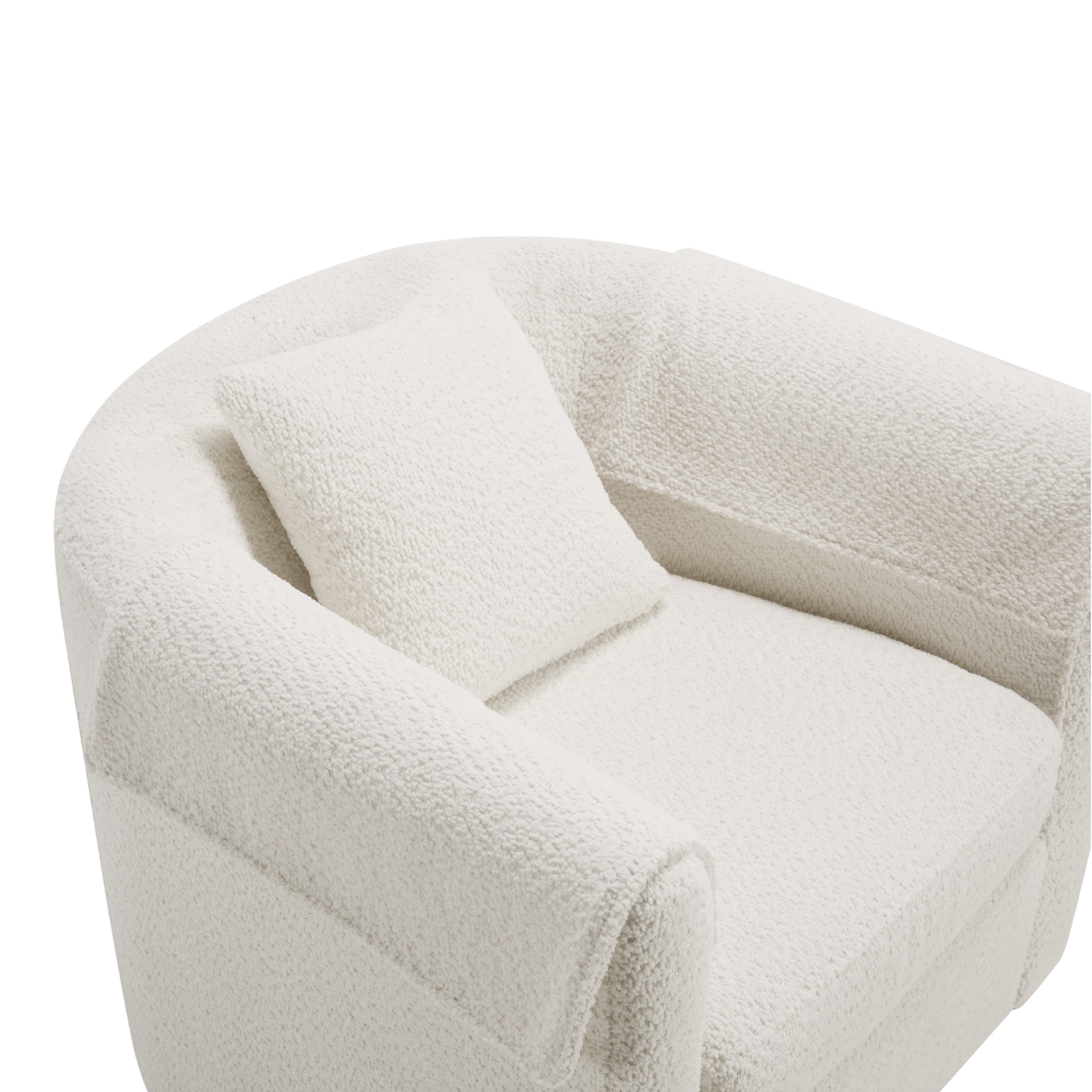 Swivel Accent Chair With Ottoman Set, Modern Chenille Barrel Armchair With Removable Back Pillow & 2 Armrest Covers For Living Room, Bedroom, Office, White_maomaolike.com